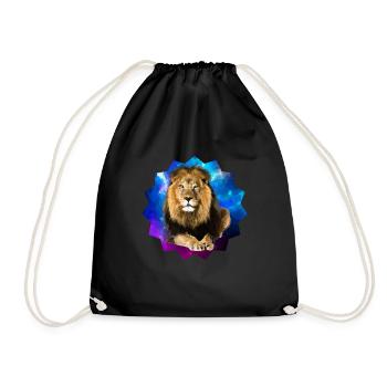 lion - Drawstring Bag - black - Front