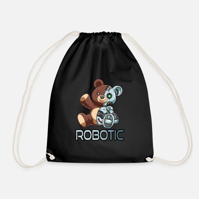 Lustiges Bär Roboter Robotic Kuscheln Cyborg - Turnbeutel - Schwarz