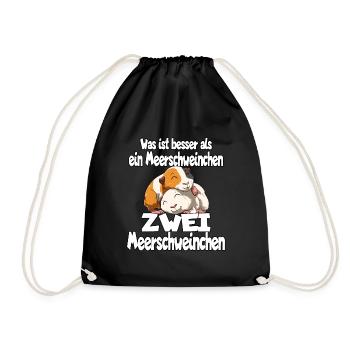 Was ist besser als ein Meerschweinchen Zwei - Turnbeutel - Schwarz - Vorne