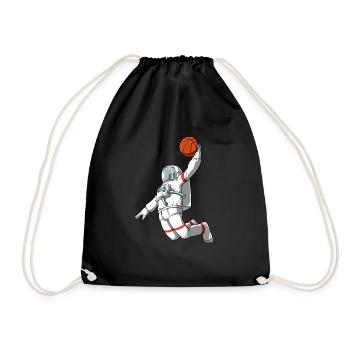 Astronaut Basketball Milchstraße Weltraum - Turnbeutel - Schwarz - Vorne