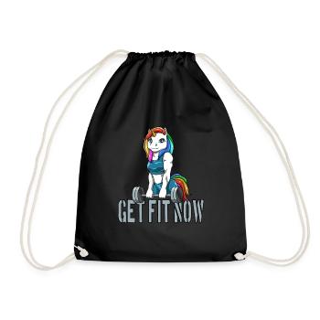 Fitness Unicorn Muscle Training Unicorn - Drawstring Bag - black - Front