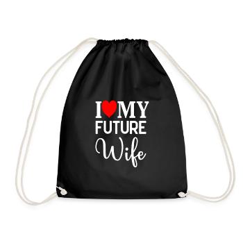 I love my future Wife funny Wife quotes - Drawstring Bag - black - Front