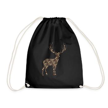Autumn is coming - autumn leaves deer - Drawstring Bag - black - Front