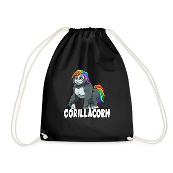 Gorillacorn for a gorilla and unicorn - Drawstring Bag - black - Front