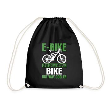 Funny E-Bike Bicycle Bike Quotes - Drawstring Bag - black - Front
