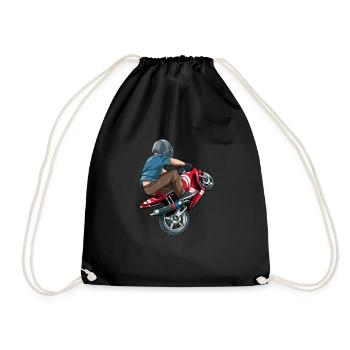 Motorcycle biker saying for a motorcyclist - Drawstring Bag - black - Front
