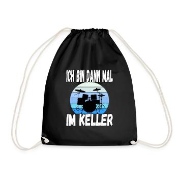 Ich bin dann mal im Keller - Turnbeutel - Schwarz - Vorne