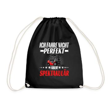 Ich fahre nicht perfekt aber spektakulär - Turnbeutel - Schwarz - Vorne