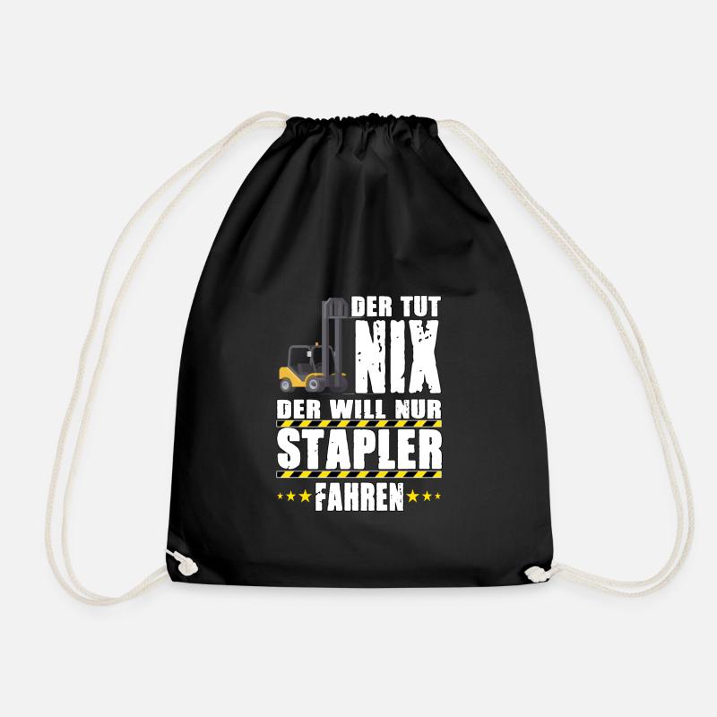 DER TUT NIX DER WILL NUR STAPLER FAHREN - Turnbeutel - Schwarz