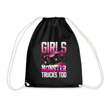 Girls Like Monster Trucks Too für Frauen und - Turnbeutel - Schwarz - Vorne