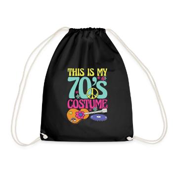 This is my 70s costume for everyone who loves the 70s - Drawstring Bag - black - Front