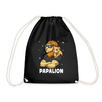 Papalion Löwe Papa und Baby Papa Vatertag für - Turnbeutel - Schwarz - Vorne