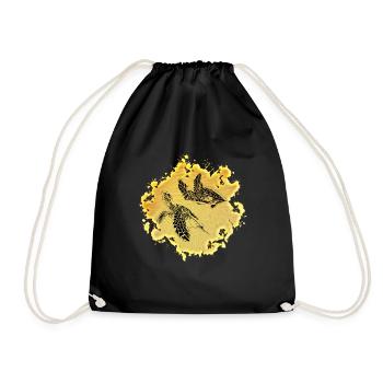 Tortoises - Drawstring Bag - black - Front
