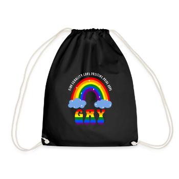 Gay LGBT Gay Pride Rainbow - Drawstring Bag - black - Front