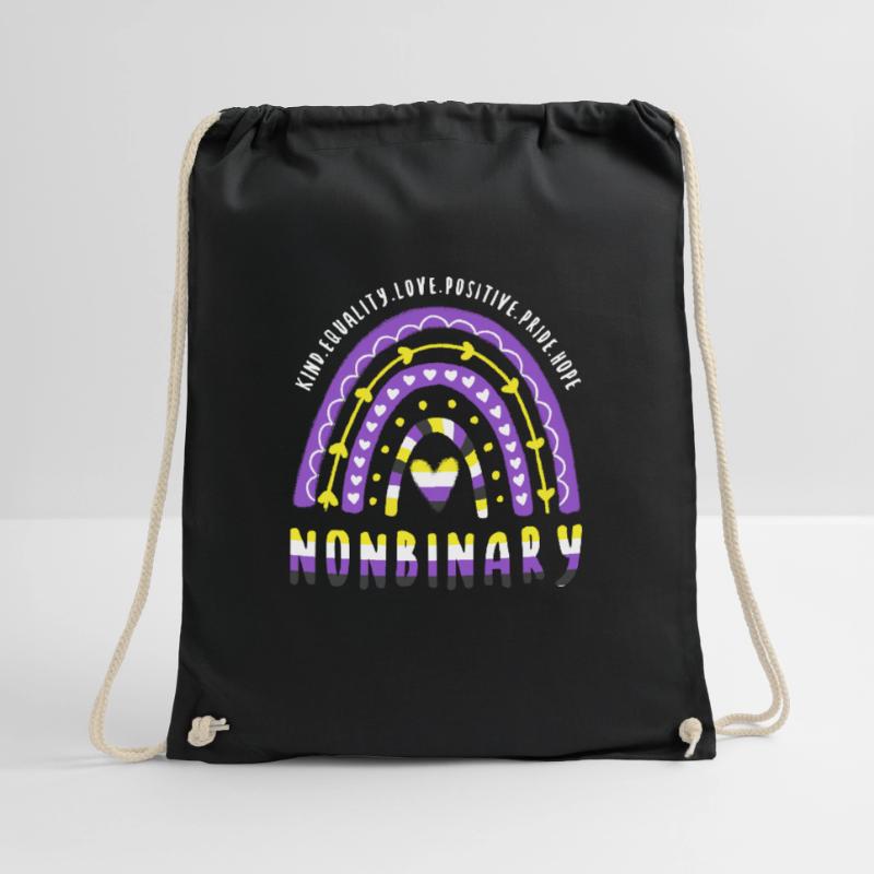 Nonbinary Pride Nonbinary Rainbow Drawstring Bag