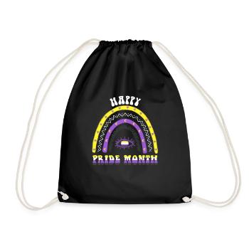 Boho Rainbow Happy Pride Mois Non binaire - Sac de sport léger - noir - Devant