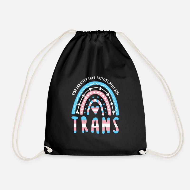 Trans Spruch Trans Pride Transgender Rainbow - Turnbeutel - Schwarz