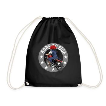 Black Forest Biker Lady Schwarzwald Motorrad - Turnbeutel - Schwarz - Vorne