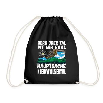 Berg oder Tal ist mir egal hauptsache - Turnbeutel - Schwarz - Vorne