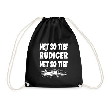 Net So Tief Rüdiger für einen Modellflieger Hobby - Turnbeutel - Schwarz - Vorne