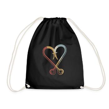 Fishing Hook Retro Style Vintage - Drawstring Bag - black - Front