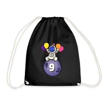 9 ans espace anniversaire 9. - Sac de sport léger - noir - Devant
