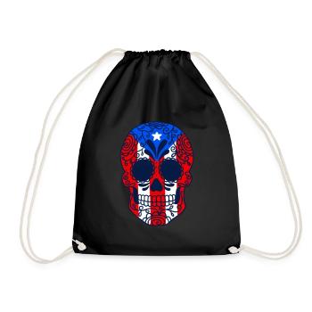 Dia De Los Muertos Crâne de sucre portoricain - Sac de sport léger - noir - Devant