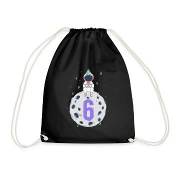 Fête d’anniversaire de l’espace du 6ème anniversaire - Sac de sport léger - noir - Devant