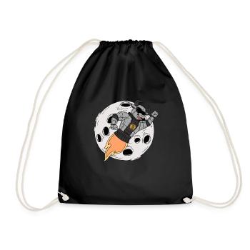 Investor Bull Bitcoin Moon Stock Market Trader - Drawstring Bag - black - Front