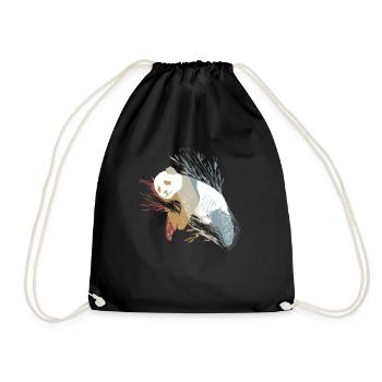 Panda Retro Style Vintage - Turnbeutel - Schwarz - Vorne