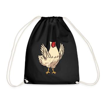 Headless Chicken Costume Halloween - Drawstring Bag - black - Front