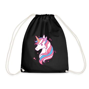 Trans Pride Unicorn LGBT Trans Ally - Drawstring Bag - black - Front