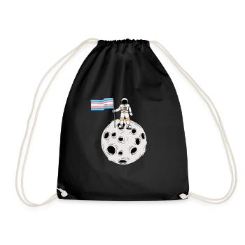Transgender astronaut Trans Pride flag - Drawstring Bag - black - Front