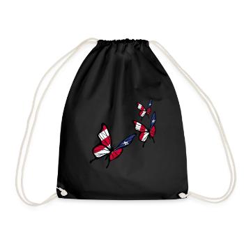 Drapeau papillon portoricain - Sac de sport léger - noir - Devant