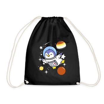 Pinguin Astronaut Gay Bear Pride - Turnbeutel - Schwarz - Vorne