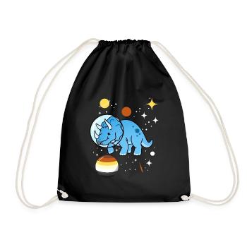 Triceratops Astronaut Gay Bear Pride - Drawstring Bag - black - Front