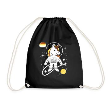 Einhorn Astronaut Gay Bear Pride - Turnbeutel - Schwarz - Vorne
