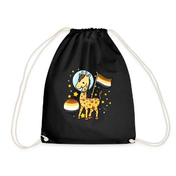 Giraffe Astronaut Gay Bear Pride - Turnbeutel - Schwarz - Vorne