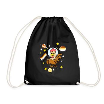 Chicken in Space Gay Bear - Drawstring Bag - black - Front