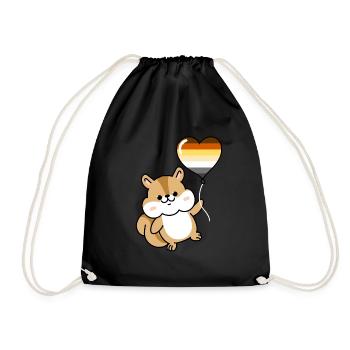 Eichhörnchen Herzballon Gay Bear - Turnbeutel - Schwarz - Vorne