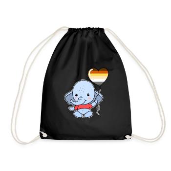 Elefant Herzballon Gay Bear - Turnbeutel - Schwarz - Vorne