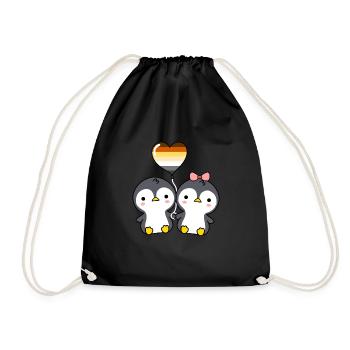 Pinguin-Paar Gay Bear Pride - Turnbeutel - Schwarz - Vorne