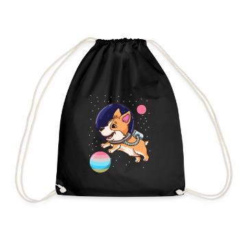 Fierté de l’astronaute Corgi Genderflux - Sac de sport léger - noir - Devant