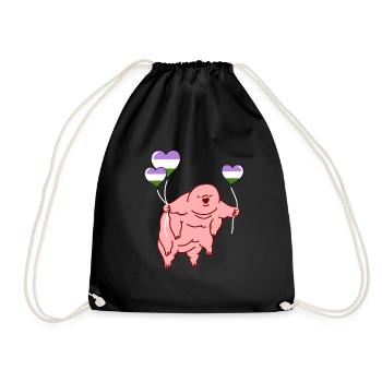 Tardigrade Balloon Genderqueer Pride - Drawstring Bag - black - Front