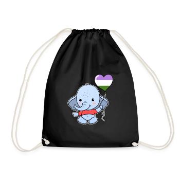 Elephant Heart Balloon Genderqueer - Sac de sport léger - noir - Devant