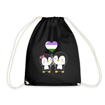 Genderqueer Pride Penguin Paire - Sac de sport léger - noir - Devant