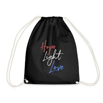 Hope Light Love - Drawstring Bag - black - Front