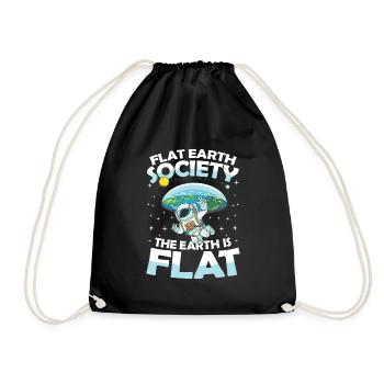 Flat Earth Society The Earth is Flat - Turnbeutel - Schwarz - Vorne