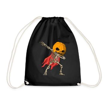 Spooky Halloween Skeleton - Drawstring Bag - black - Front