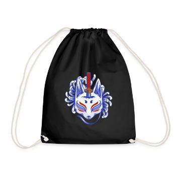 Kitsune Fuchs - Turnbeutel - Schwarz - Vorne